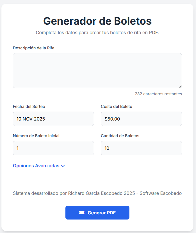Generador de Boletos
