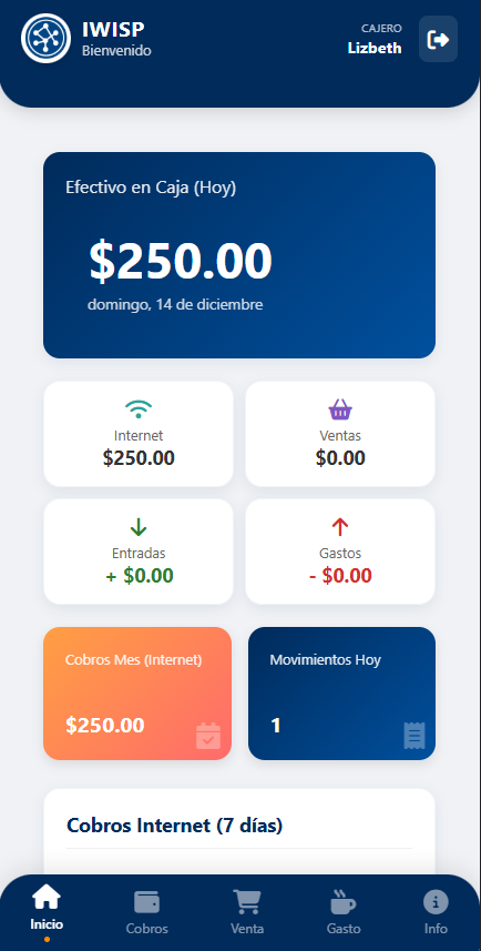 Inicio Cajero