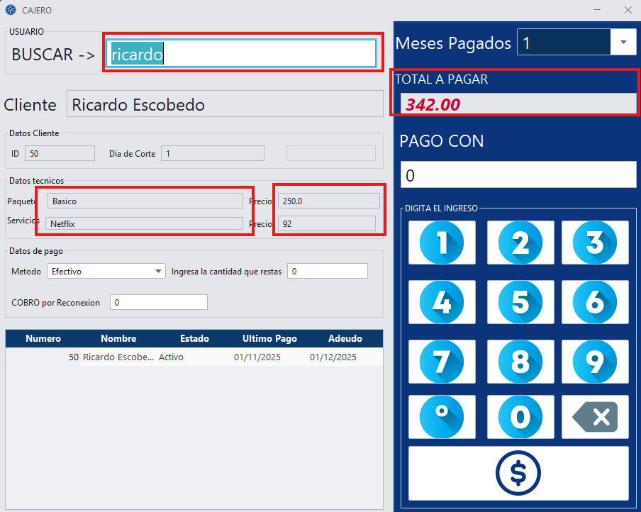 Búsqueda de cliente