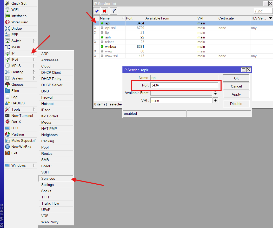 Panel API Mikrotik