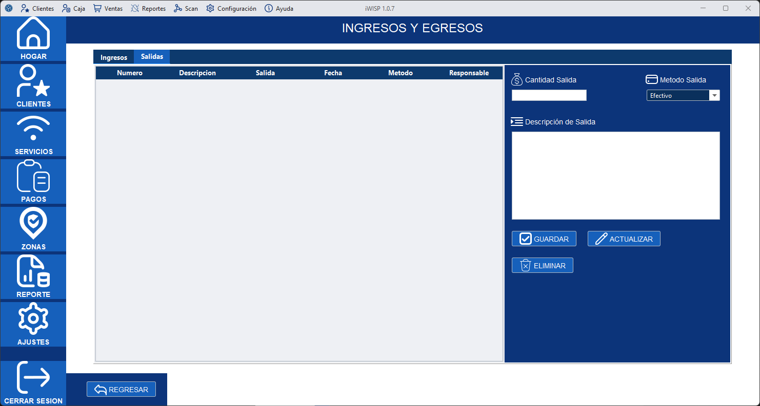 Panel de ingresos y egresos