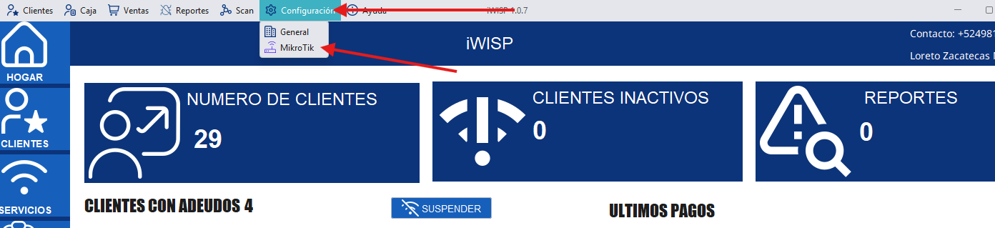 Configuración en iWISP